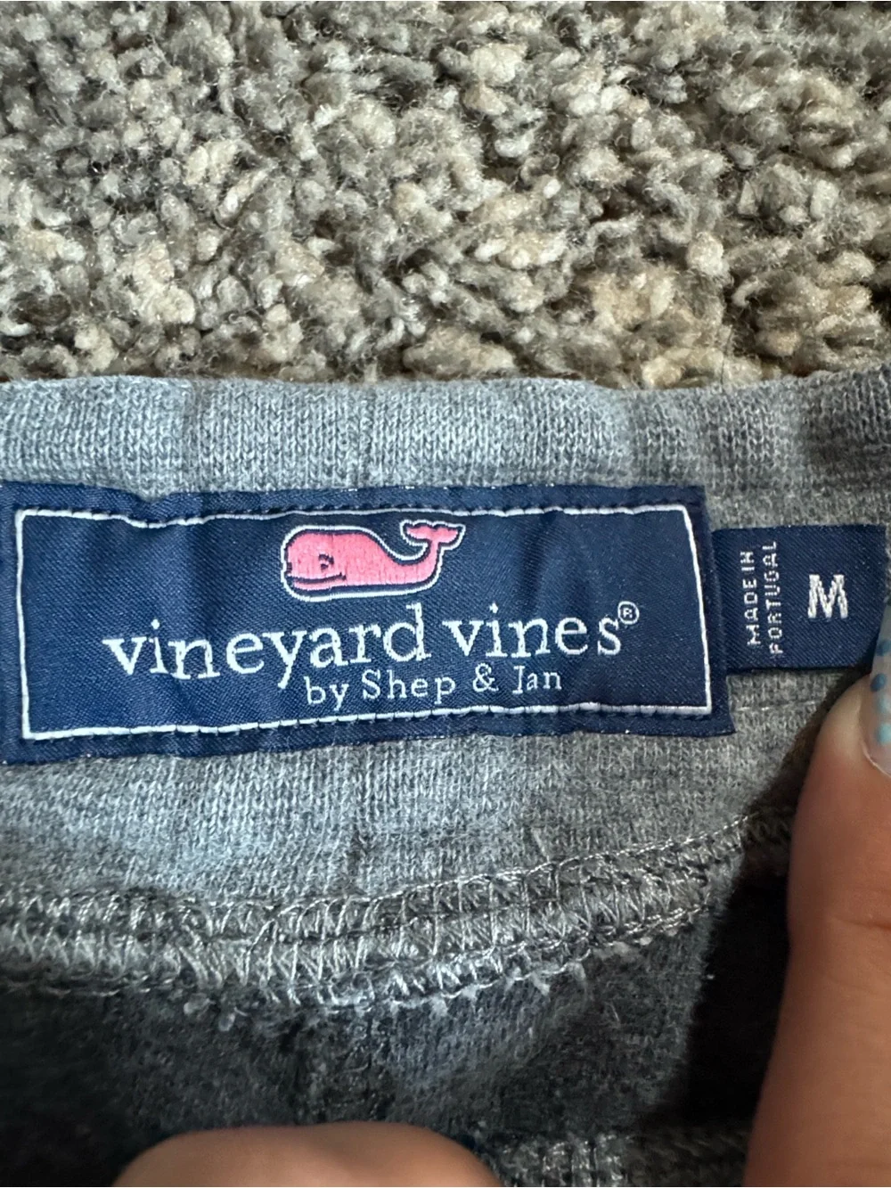 Vineyard Vines Gray Sweatshirt with Pink Whale Logo